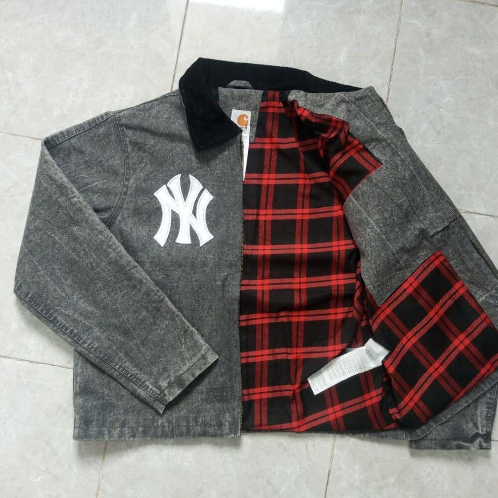 Carhartt Acid-wash Reworked Detroit Jacket Smalll Full Zip Long Sleeve - Picture 2 of 7